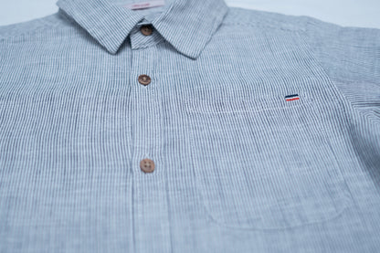 JUNIOR CLUB LONG SLEEVES LINEN BLEND STRIPED SHIRT