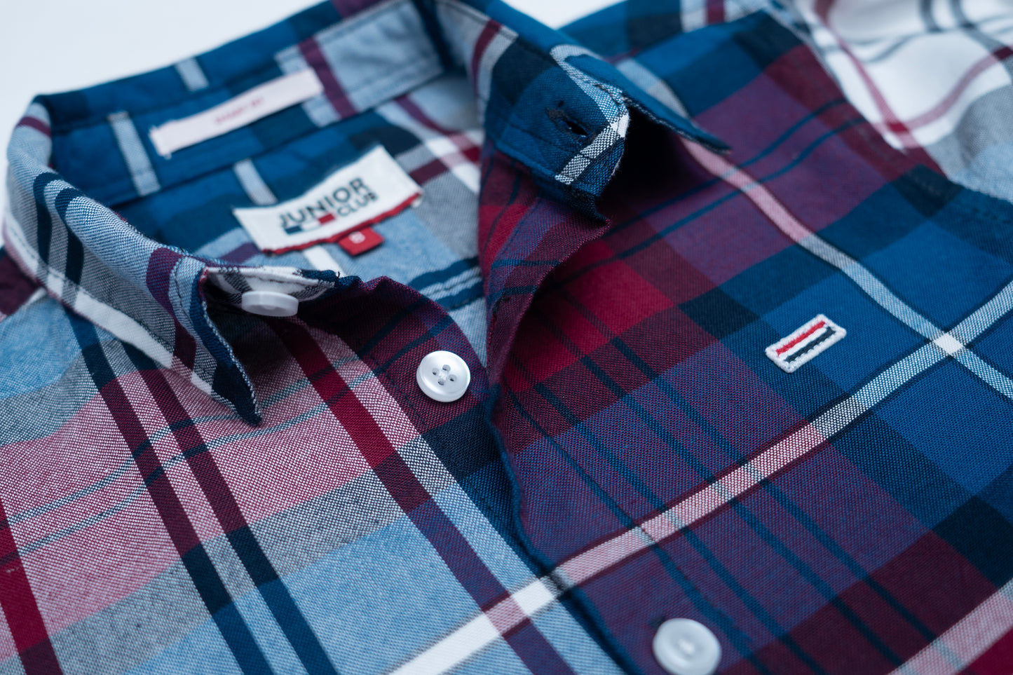 JUNIOR CLUB REGULAR FIT OXFORD STRETCH CHECK FULL SLEEVE SHIRT FOR BOYS