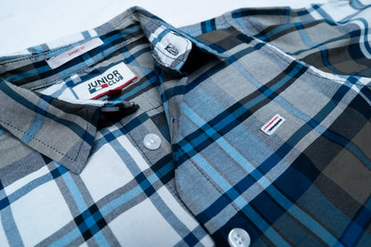 JUNIOR CLUB REGULAR FIT OXFORD STRETCH CHECK FULL SLEEVE SHIRT FOR BOYS