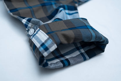 JUNIOR CLUB REGULAR FIT OXFORD STRETCH CHECK FULL SLEEVE SHIRT FOR BOYS