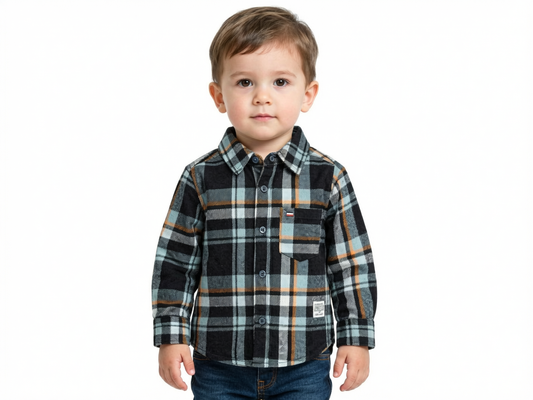 JUNIOR CLUB SMART FIT CHECK SHIRT FOR KIDS - Long Sleeve