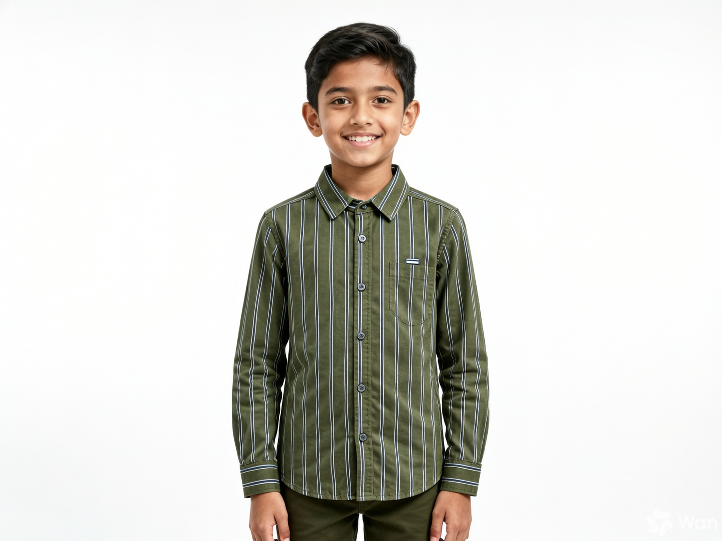 JUNIOR CLUB BOYS VERTICAL STRIPED LONG SLEEVE SHIRT