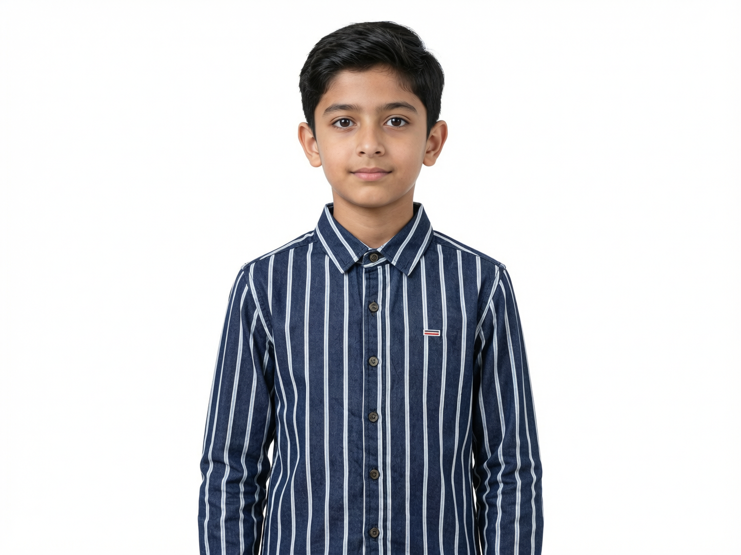 JUNIOR CLUB BOYS VERTICAL STRIPED LONG SLEEVE SHIRT