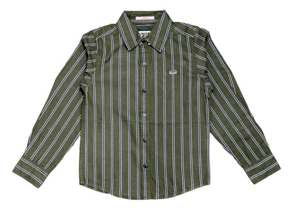 JUNIOR CLUB BOYS VERTICAL STRIPED LONG SLEEVE SHIRT