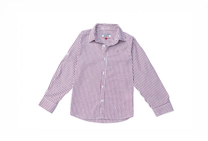 JUNIOR CLUB BOYS  REGULAR FIT POPLIN STRIPED STRETCH FULL SLEEVE SHIRT FOR BOYS