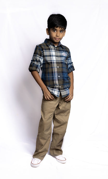 JUNIOR CLUB BOYS REGULAR FIT CASUAL OXFORD STRETCH FULL SLEEVE SHIRT FOR BOYS