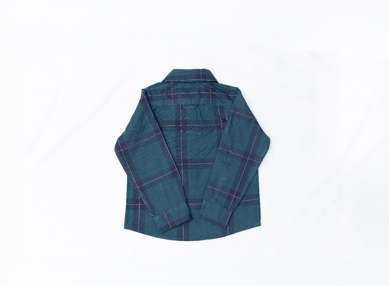 JUNIOR CLUB Regular Fit Cotton Stretch Check Full Sleeve Shirt For Kids