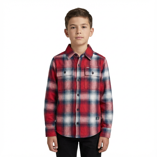 RAW OUTFITTERS BOYS FLANNEL CHECK SHIRT – SMART FIT