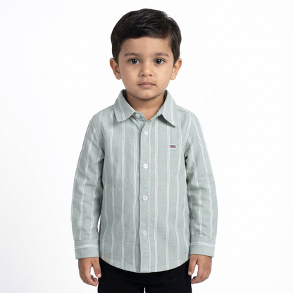 JUNIOR CLUB REGULAR FIT COTTON STRIPED FULL SLEEVE SHIRT FOR KIDS