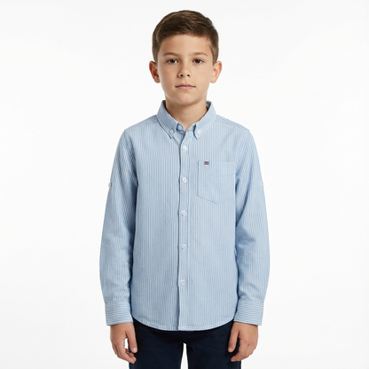 JUNIOR CLUB BOYS TRENDY REGULAR FIT CASUAL STRIPED FULL SLEEVE SHIRT FOR BOYS