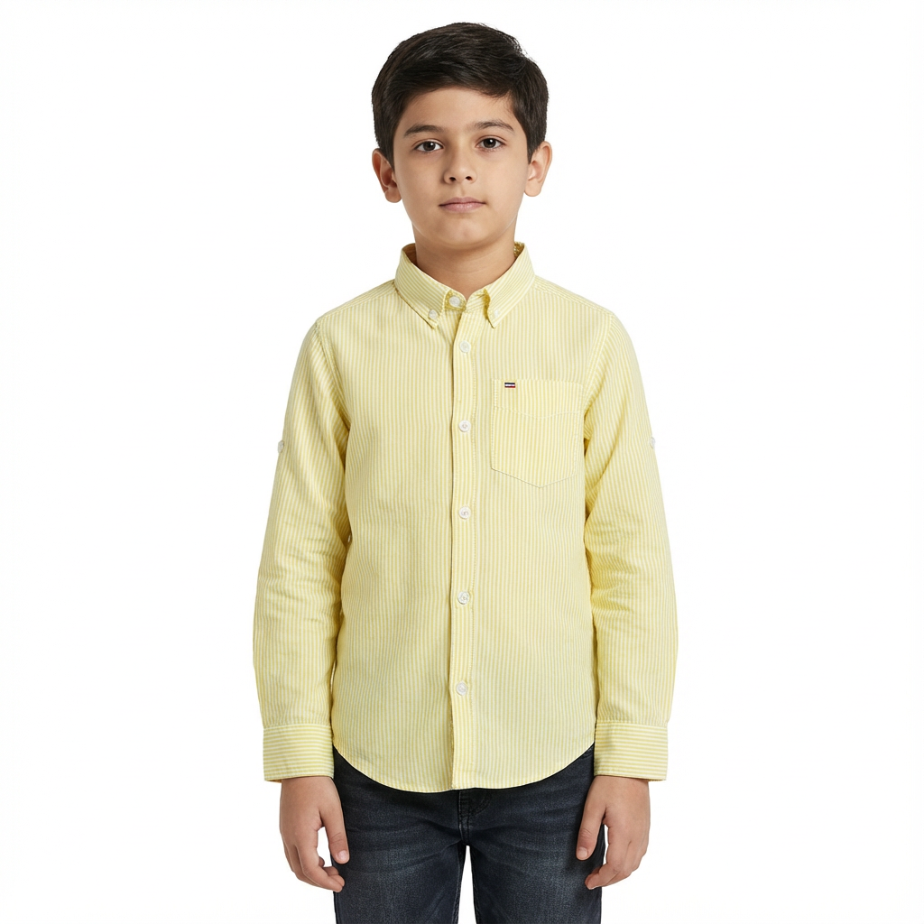 JUNIOR CLUB BOYS TRENDY REGULAR FIT CASUAL STRIPED FULL SLEEVE SHIRT FOR BOYS
