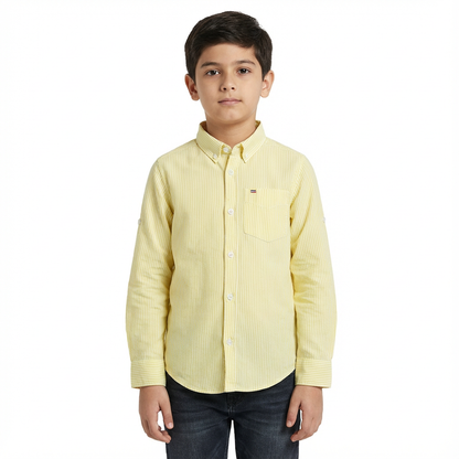 JUNIOR CLUB BOYS TRENDY REGULAR FIT CASUAL STRIPED FULL SLEEVE SHIRT FOR BOYS